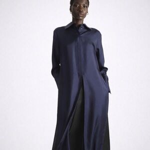 COS Longline Silk Shirt Dress Blue | NWT | Size 2